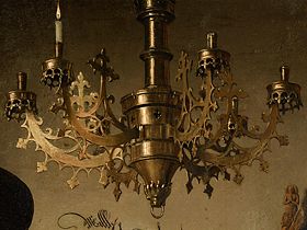 arnolfini detail of candles